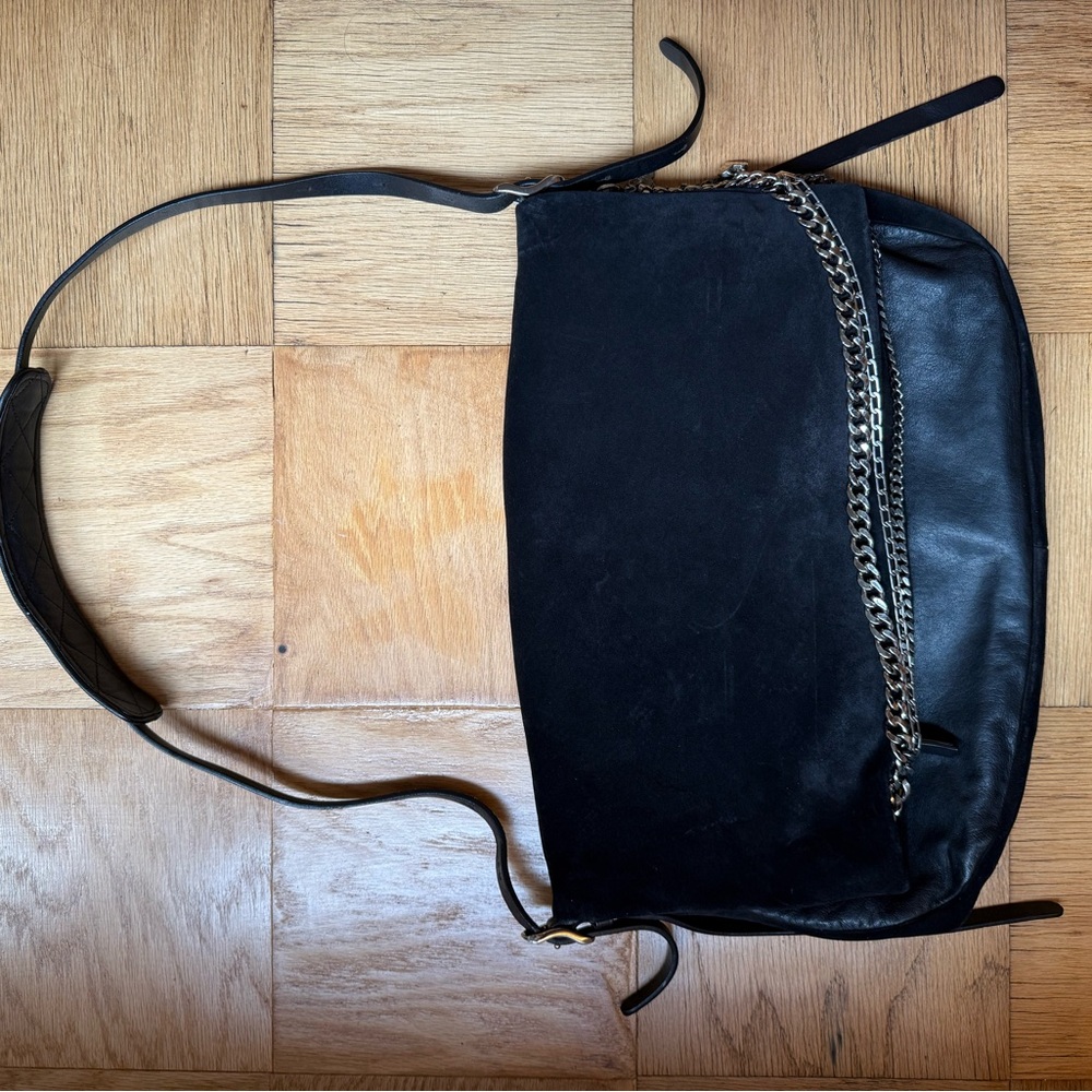 Jimmy Choo Black Leather Big Shoulder Bag